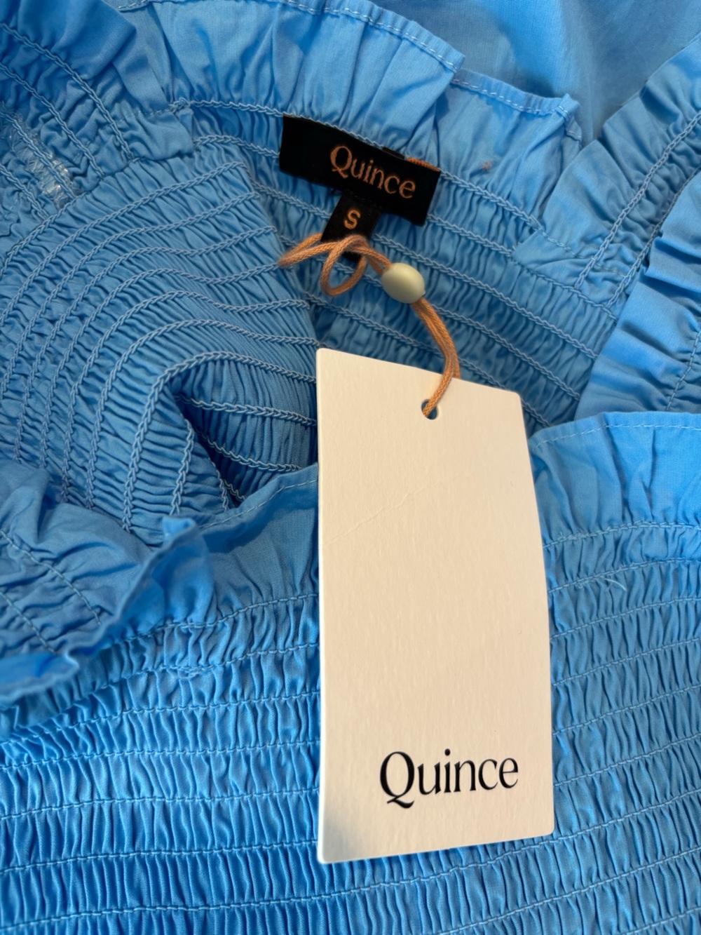 Quince 100% Organic Cotton Poplin Midi Dress In Cornflower Blue Size Small NWT - Picture 12 of 14